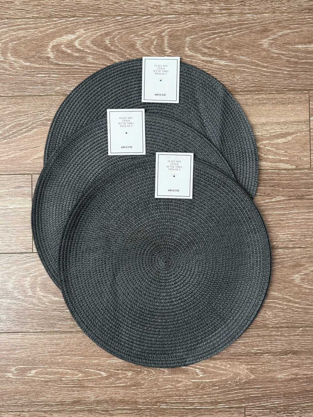 H&M charcoal gray placemats